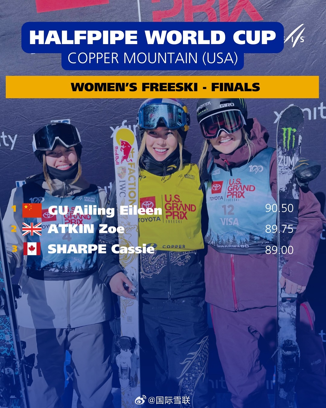 谷爱凌完成自由式U型场地