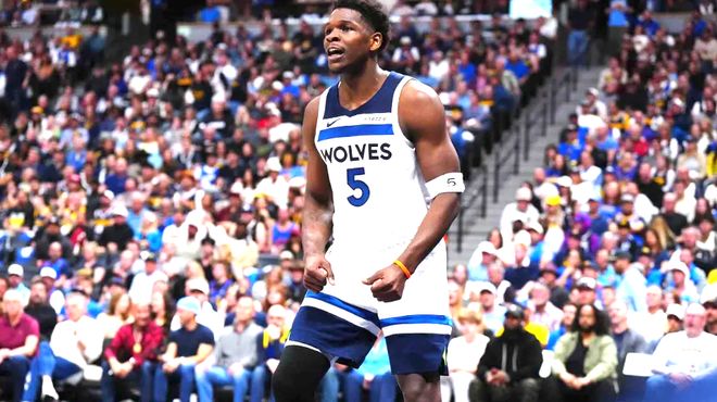 爱德华兹带伤鏖战森林狼逆转掘金 系列赛1-1平